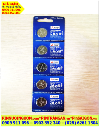 COMBO 01vỉ 5viên Pin 3v Lithium Mitsubishi CR2025E chính hãng _Giá 89.000/ Vỉ 5viên